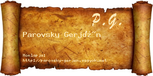 Parovsky Gerjén névjegykártya